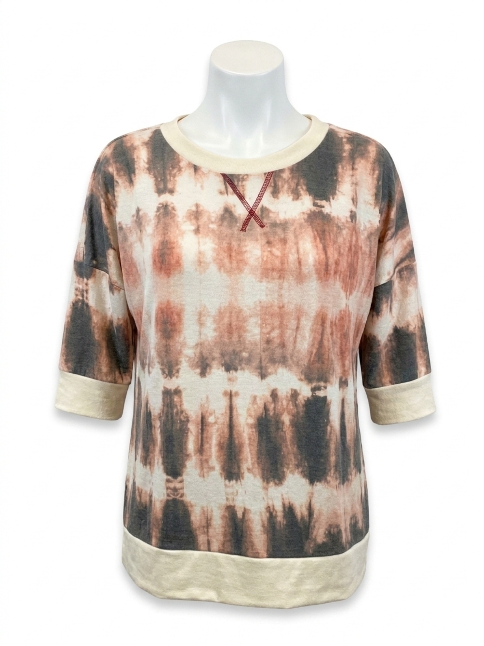 NEW HONEYME tie dye weekender top in coral multi